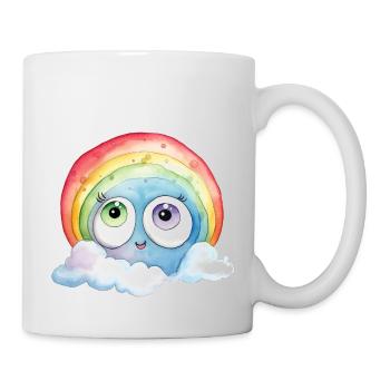 Rainbow Watercolor Drawing - Mug - white - Right