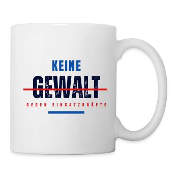 Keine Gewalt gegen Einsaztkräfte - Tasse - Weiß - Rechts