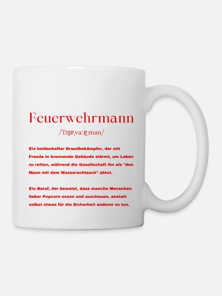 Feuerwehrmann Definition - Tasse - Weiß