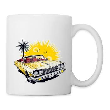 Voiture cabriolet américaine - Mug blanc - blanc - Droite