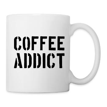 Coffee Addict für Kaffeeliebhaber Kaffee süchtig - Tasse - Weiß - Rechts