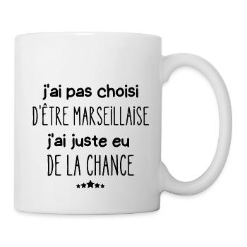 j'ai pas choisi d'être marseillaise - Mug blanc - blanc - Droite
