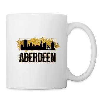 Aberdeen Schottland Stadt Skyline Liebe Gold - Tasse - Weiß - Rechts