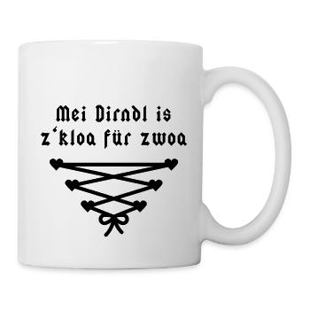 Mei Dirndl is z'kloa für zwoa - Bayern - Tasse - Weiß - Rechts