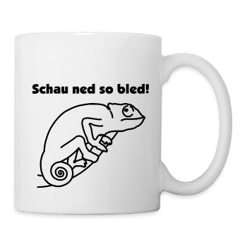 schau ned so bled - schau nicht so dumm/blöd - Tasse - Weiß - Rechts