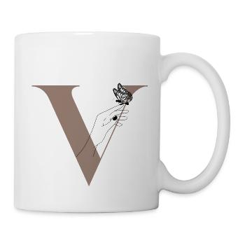 Letter V Magic butterfly - Mug - white - Right