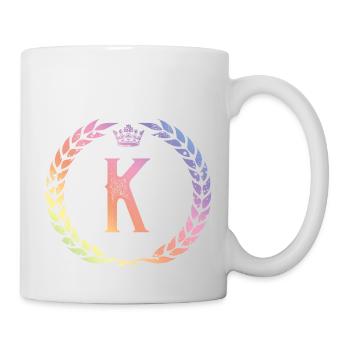 K Buchstabe Kranz - Tasse - Weiß - Rechts