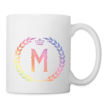 M Buchstabe Kranz - Tasse - Weiß - Rechts
