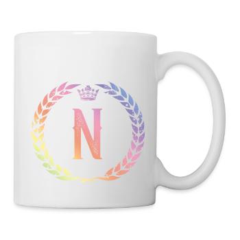 N Buchstabe Kranz - Tasse - Weiß - Rechts