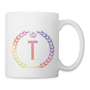 Couronne de lettres T - Mug blanc - blanc - Droite
