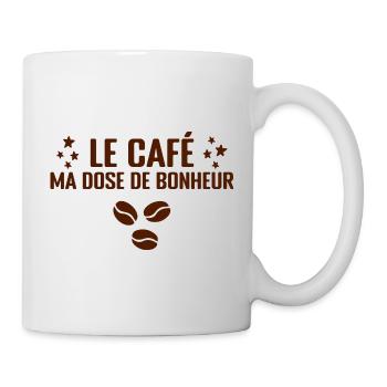 Le Café, Ma Dose De Bonheur - Mug blanc - blanc - Droite