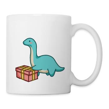 Hugadino Dino avec cadeau, mignon dinosaure - Mug blanc - blanc - Droite