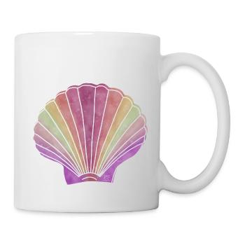 « Pétoncles », Boho Line Art Design, « Coquillages » - Mug blanc - blanc - Droite