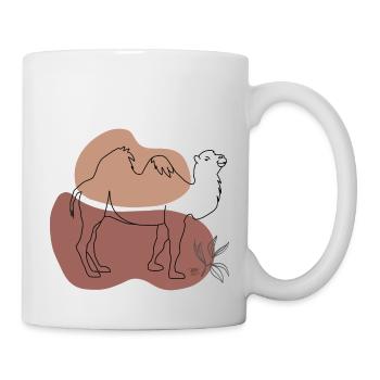 « Camel », Boho Line Art Design, série « Desert » - Mug blanc - blanc - Droite