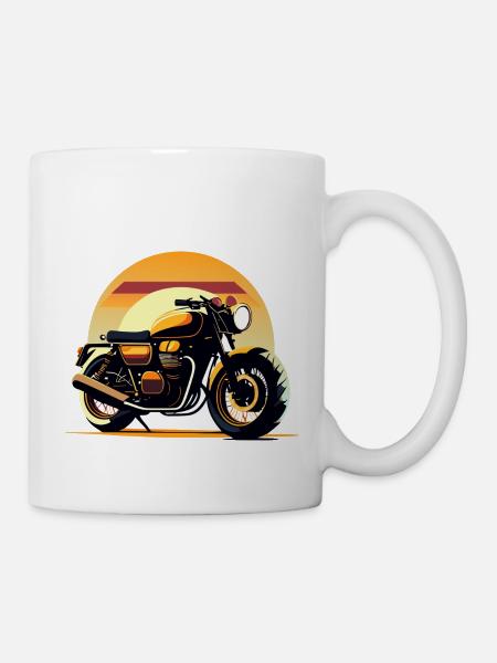 Motorcycle in the sunset - Mug - white