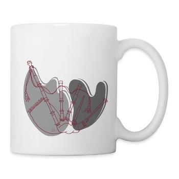 "Dudelsack", Boho Line Art Design, Serie "Music" - Tasse - Weiß - Rechts