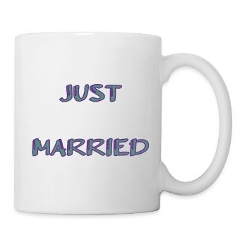 PAAR. ICH HABE GERADE GEHEIRATET. Junggesellinnenabschied. HEILIGER VALENTINSTAG. MARIES - Tasse - Weiß - Rechts