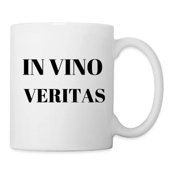 In Vino Veritas – Klassische lateinische Redewendung über Wein - Tasse - Weiß - Rechts