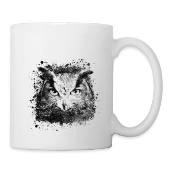 Owl,Graffiti,Painting,Black,Grey - Mug - white - Right