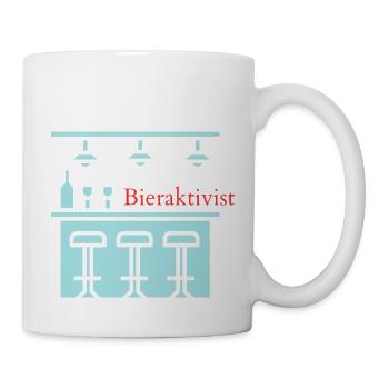 Bieraktivist! Party, Mallorca, Karneval, JGA! - Tasse - Weiß - Rechts