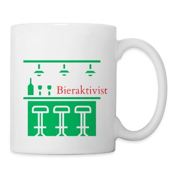 Bieraktivist! Party, Mallorca, Karneval, JGA! - Tasse - Weiß - Rechts