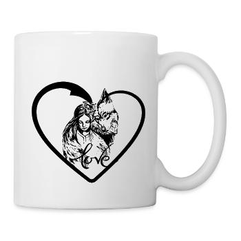Love between a girl and a dog - Mug - white - Right