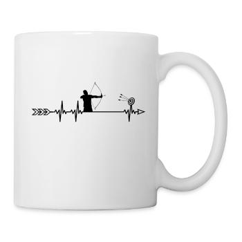 Pfeil und Bogen Bogenschütze Heartbeat Geschenk - Tasse - Weiß - Rechts