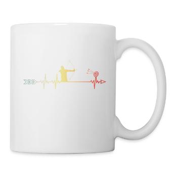 Pfeil und Bogen Bogenschütze Heartbeat Frequenz - Tasse - Weiß - Rechts