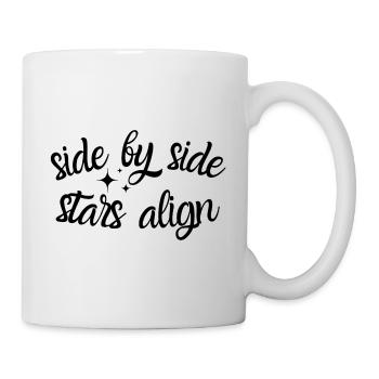 side by side, worlds align. - Mug - white - Right