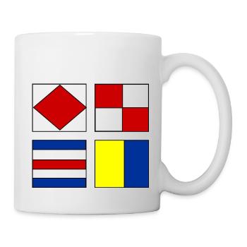 4 nautical flags - Mug - white - Right