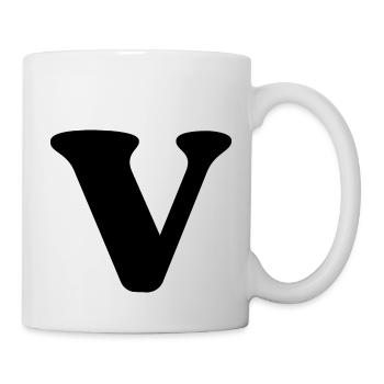 Lettre v - Mug blanc - blanc - Droite