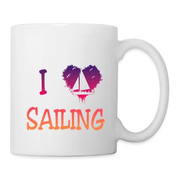 Sailing Seglen Segelschiff Kapitän - Tasse - Weiß - Rechts