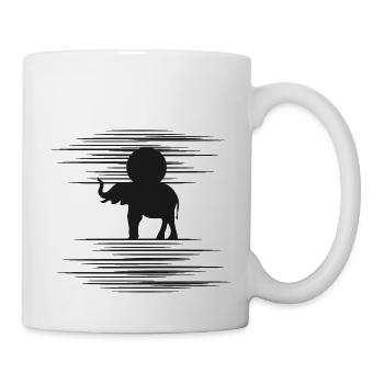 ELEPHANT WITH SUN ON HIS BACK - Tasse - Weiß - Rechts