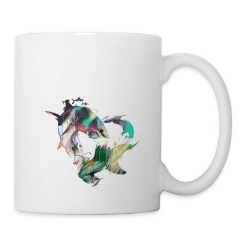 School of fish,fish,painting,graffiti,sharks - Mug - white - Right