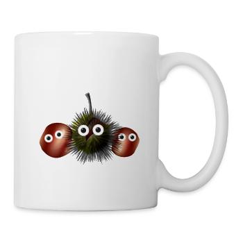 Kastanien, Kastanie,Esskastanie, Familie - Tasse - Weiß - Rechts