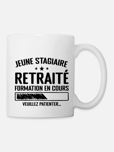 Jeune Stagiaire Retraité Citation Humour Cadeau - Mug blanc - blanc