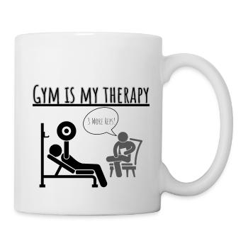 Gym Is My Therapy - Tasse - Weiß - Rechts