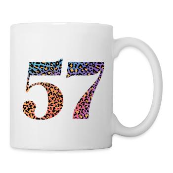 57e anniversaire léopard - Mug blanc - blanc - Droite
