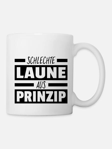 Schlechte Laune Aus Prinzip Misanthrop Sprüche - Tasse - Weiß