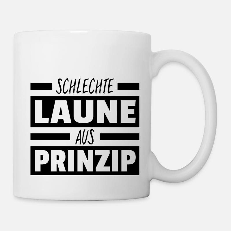 Schlechte Laune Aus Prinzip Misanthrop Sprüche - Tasse - Weiß