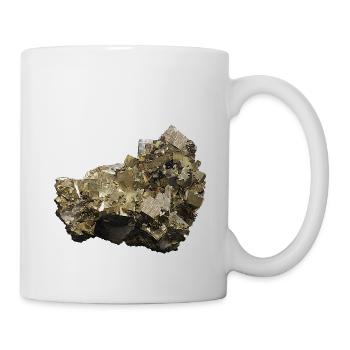 Pyrit Schwefelkies Katzengold Mineral Kristall - Tasse - Weiß - Rechts