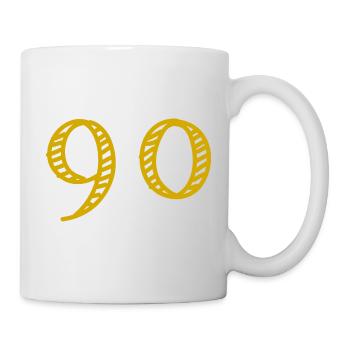 90. 90 YEARS. 90TH ANNIVERSARY. 90TH ANNIVERSARY. - Mug - white - Right
