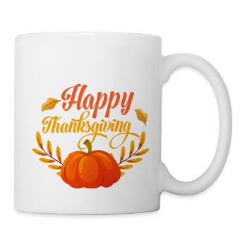 Happy Thanksgiving Pumpkin Fall Family - Mug - white - Right