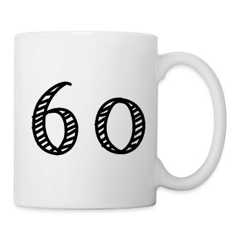 60. 60 ANS. 60e ANNIVERSAIRE. ANNIVERSAIRE 60 ANS. - Mug blanc - blanc - Droite