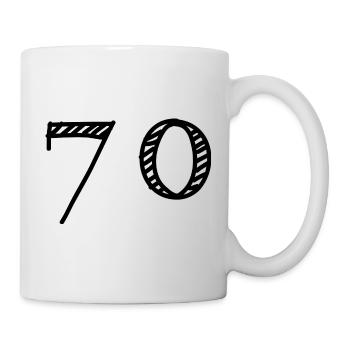 70. 70 YEARS. 70TH ANNIVERSARY. 70TH ANNIVERSARY. - Mug - white - Right