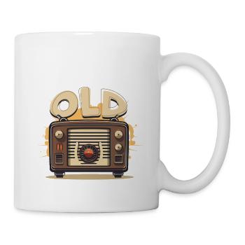 Altes Radio - Tasse - Weiß - Rechts