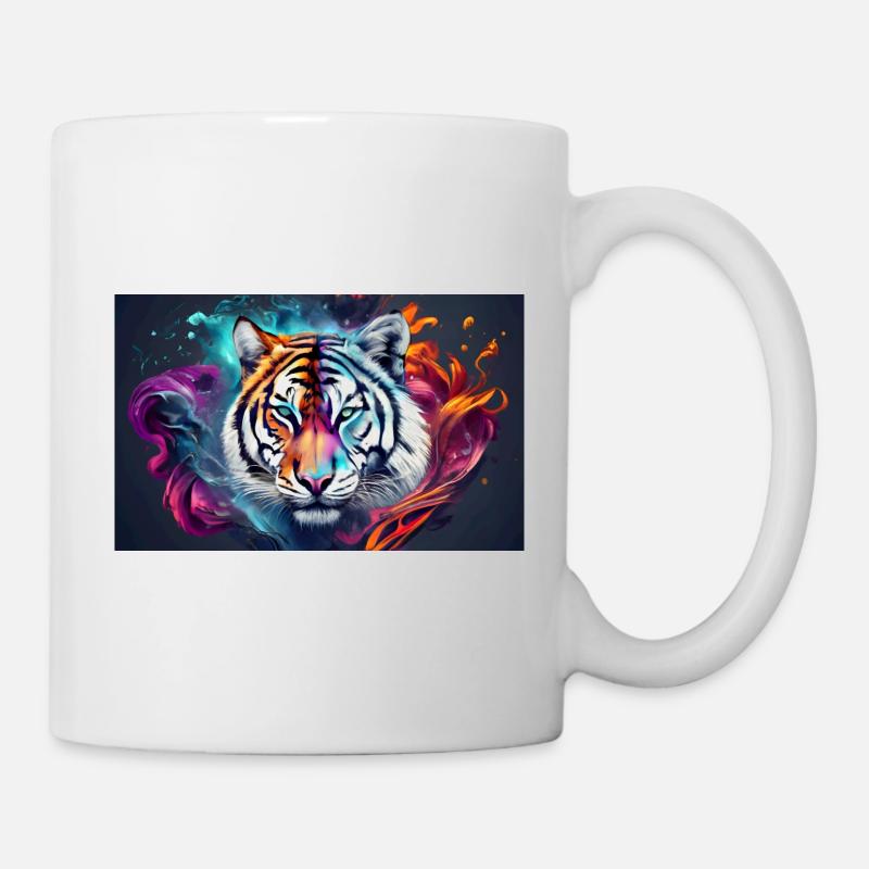 tigre coloré - Mug blanc - blanc
