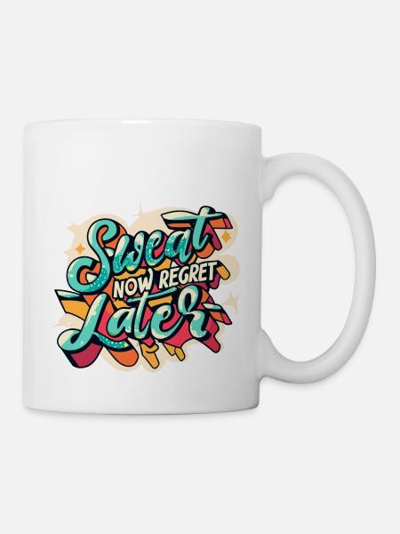 Jetzt schwitzen, später bereuen - Tasse - Weiß