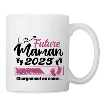 Future Maman 2025 Chargement En Cours - Cadeau - Mug blanc - blanc - Droite