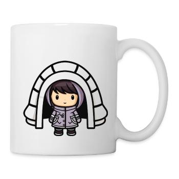 Winter Eskimo Iglu Comic - Tasse - Weiß - Rechts